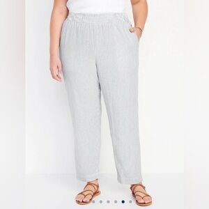 Old Navy Gray Striped Linen Pants - 3X